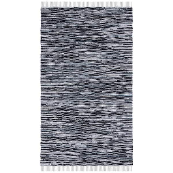 SAFAVIEH Montauk Gray/Black Doormat 3 ft. x 5 ft. Interlaced Area Rug