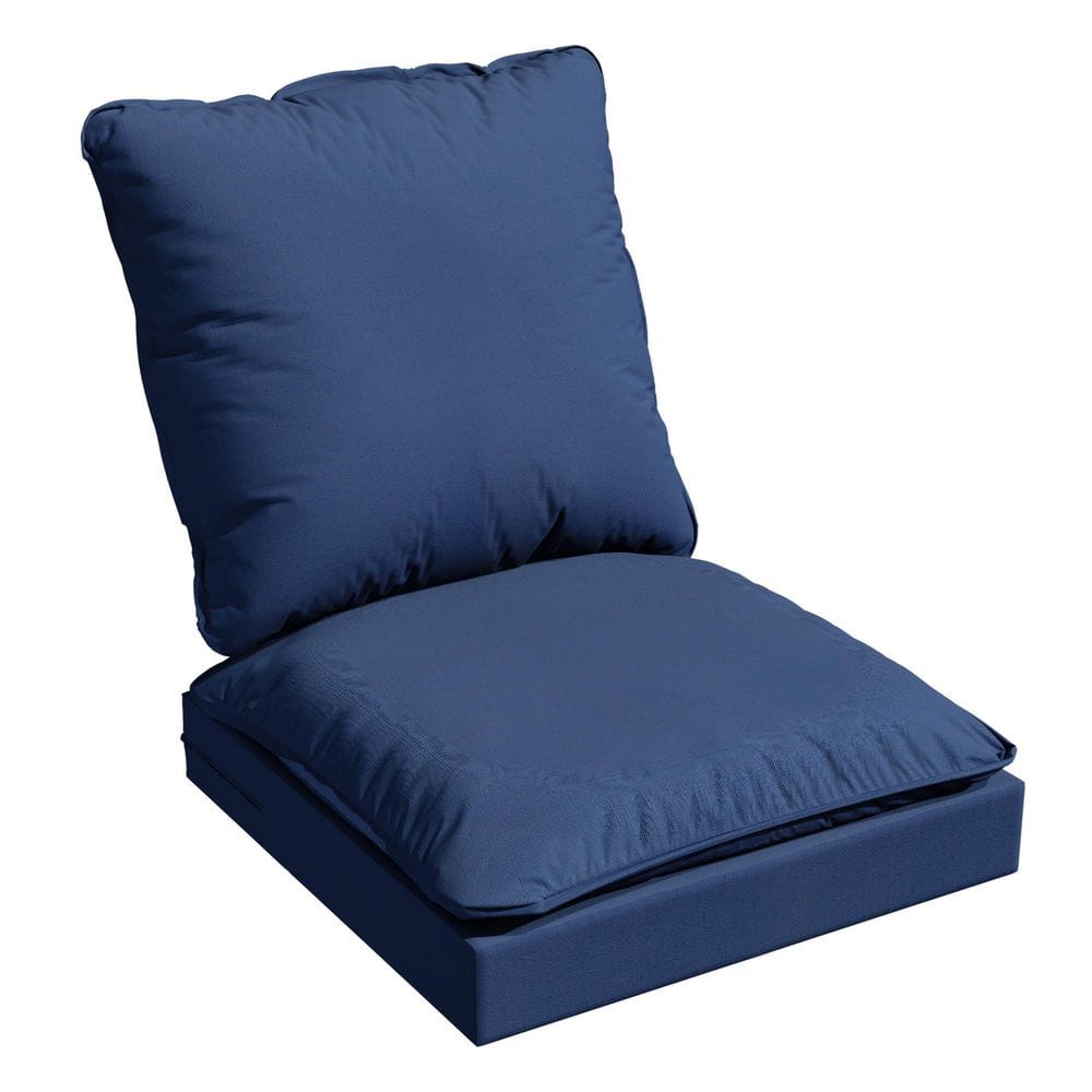 24 in. x 24 in. x 7 in. 6-Piece Double-Layer Cushion Set with Removable Topper for Outdoor Lounge Chairs in Blue price history on PriceWatchPro