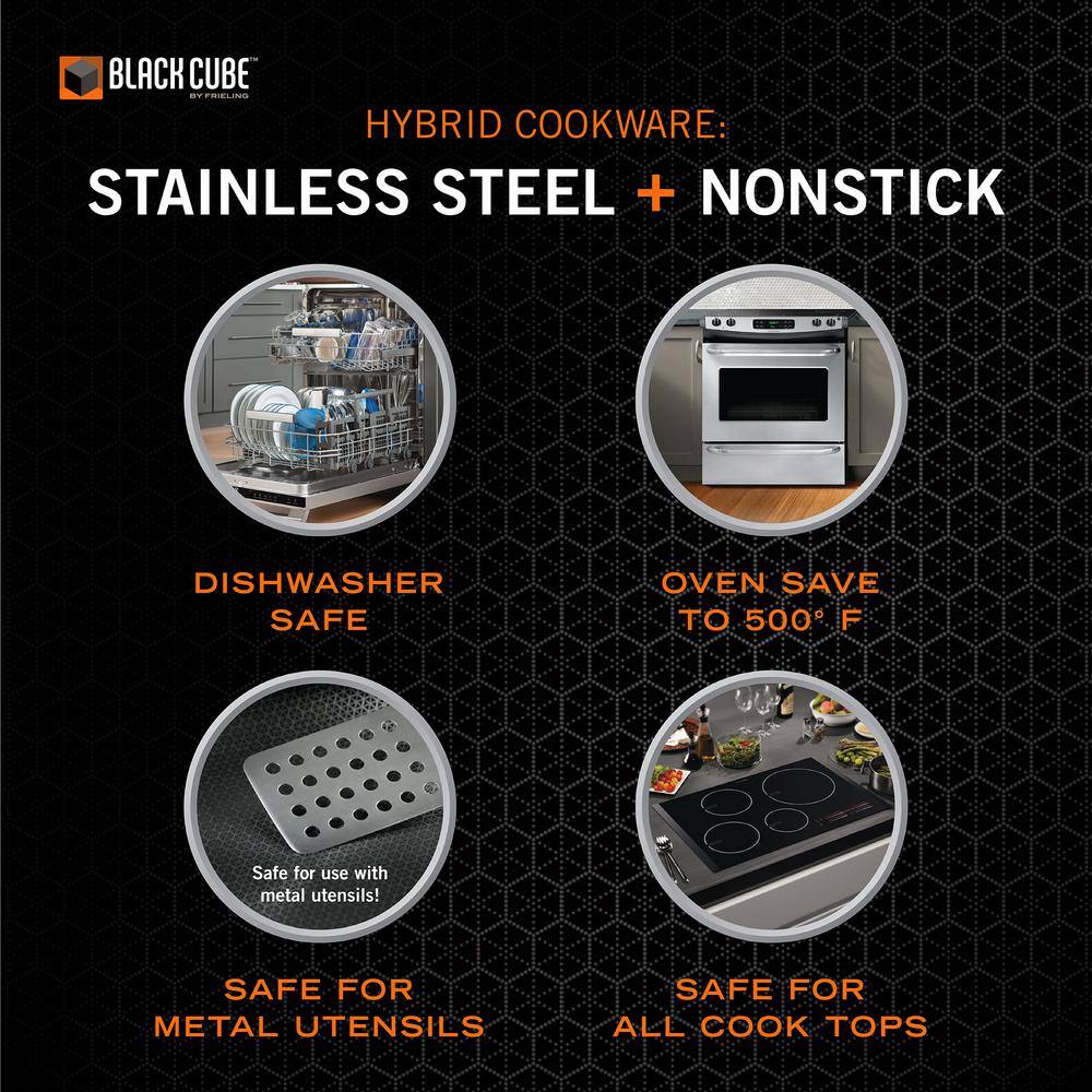 7 Piece Stainless Steel Nonstick Cookware Set with Glass Lids