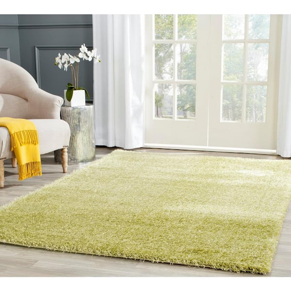 Charlotte Shag Green 5 ft. x 8 ft. Solid Area Rug