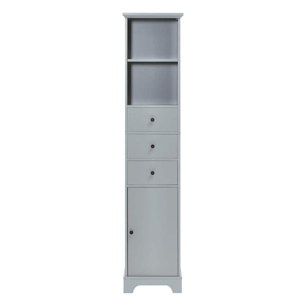 Veryke Bathroom Storage Cabinets, Floor Bathroom Cabinets with Drawer,  Linen Tower, Side Storage Organizer Cabinet with Wheels, White 