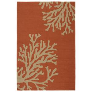 Bough Out Apricot Orange 4 ft. x 6 ft. Abstract Area Rug