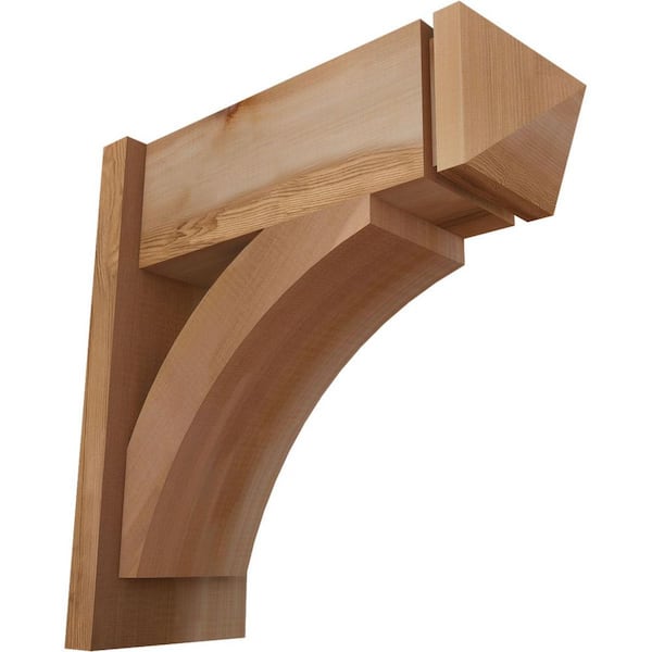 Ekena Millwork 8 in. x 20 in. x 20 in. Western Red Cedar Thorton Arts and Crafts Smooth Outlooker