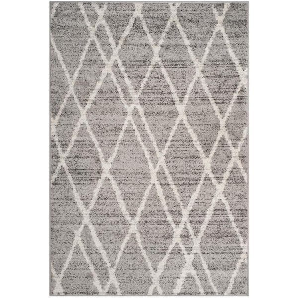 SAFAVIEH Adirondack Ivory/Silver 5 ft. x 8 ft. Geometric Diamond Area Rug