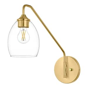 Oseman 6.125 in. 1-Light Aged Brass Wall Sconce