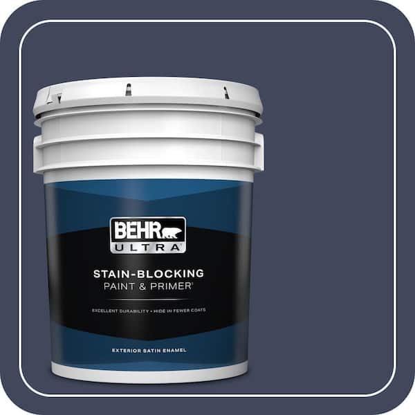 BEHR ULTRA 5 gal. #S530-7 Dark Navy Satin Enamel Exterior Paint & Primer