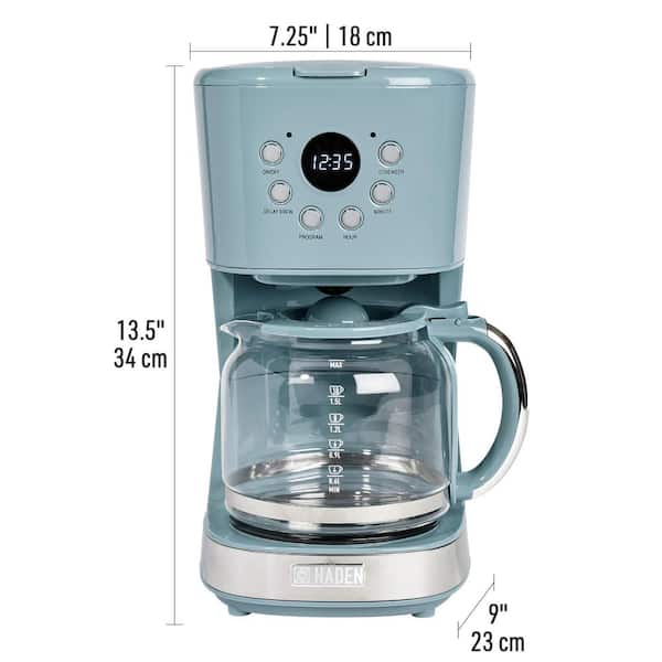 HADEN Brighton 12-Cup Sky Blue Retro Style Coffee Maker