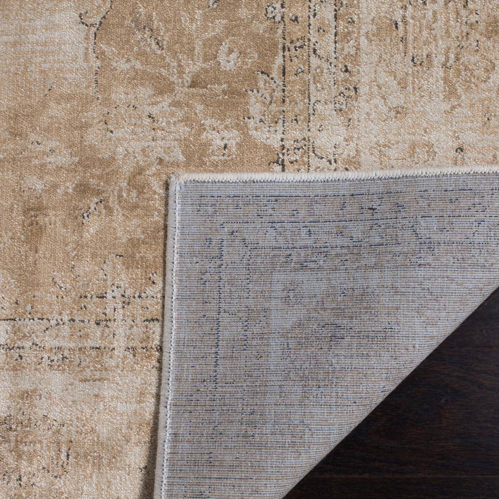 Cream Rectangular Hand-knotted Viscose Area Rug, 3'3" x 5'7"