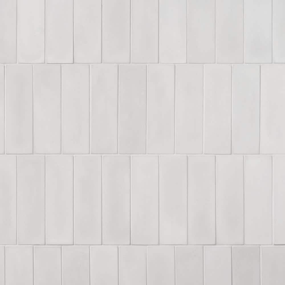 Mist Gray Matte Cement Rectangular Wall Tile 2" x 8"