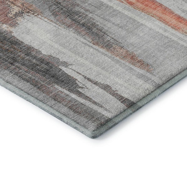 Mayfield Premium Machine Washable Abstract AMF1979 Terracotta 2 ft. x 7 ft. Runner Rug