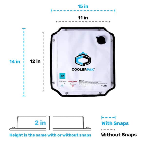 Ice Pack-12 lbs. Snap Series-Refillable, Reusable, FDA Safe for