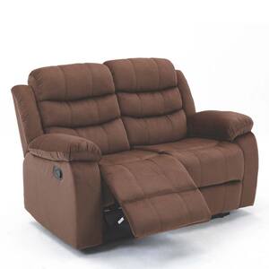 Sofas 75.6 in W Brown Slope Arm Microfiber 3-Seats Big and Tall Couches Recliner