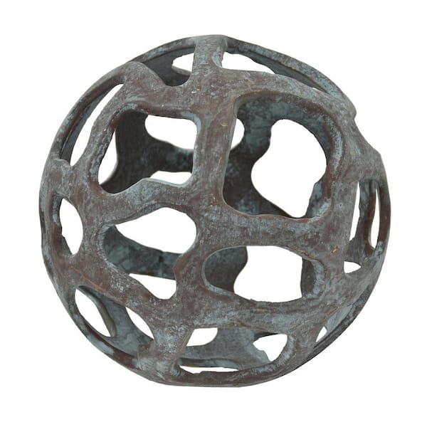 THREE HANDS 5 in. Green ORB Verdigris