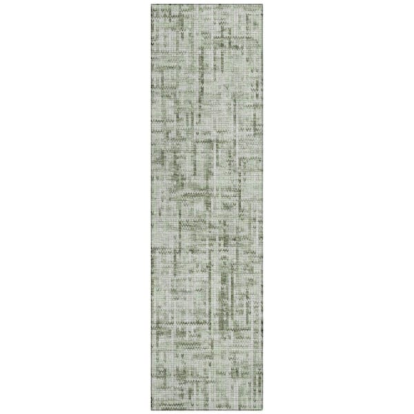 Addison Rugs Chantille Machine Washable Indoor/Outdoor Abstract ACN2130 Green 2 ft. 3 in. x 7 ft. 6 in. Runner Rug