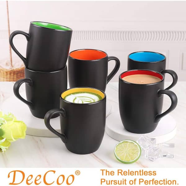 Aoibox 12 oz. Large Ceramic Coffee Mugs with Big Handle for Tea, Set of 6,  Pastel SNPH002IN401 - The Home Depot