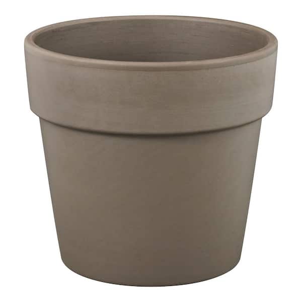 9.5 in. dia. x 8.7 in. H Grey Terracotta Wide Clay Pot