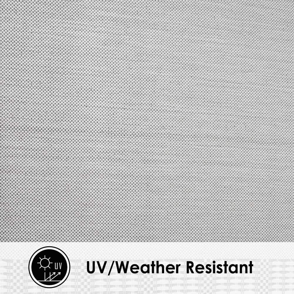 Grey and Black Synthetic Indoor/Outdoor Area Rug