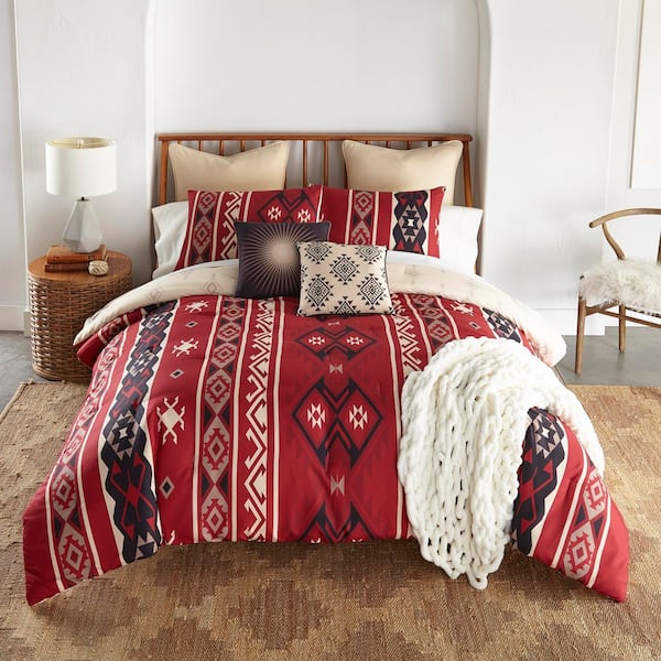 Mesa 3-Piece Red Polyester King Comforter Set