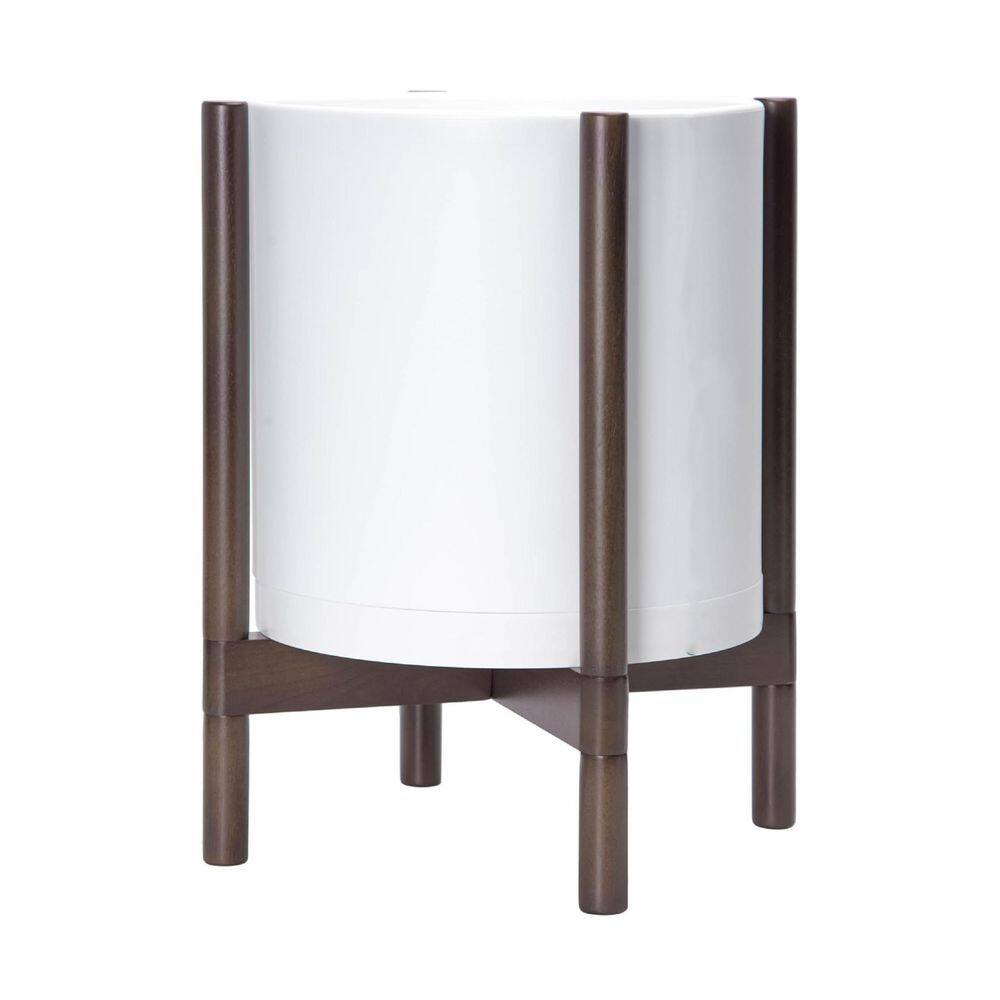 Planter Pot with Stand with Durable Matte Plastic Cylinder Design and Sculptural Wood Holder Indoor 1-Piece price history on PriceWatchPro