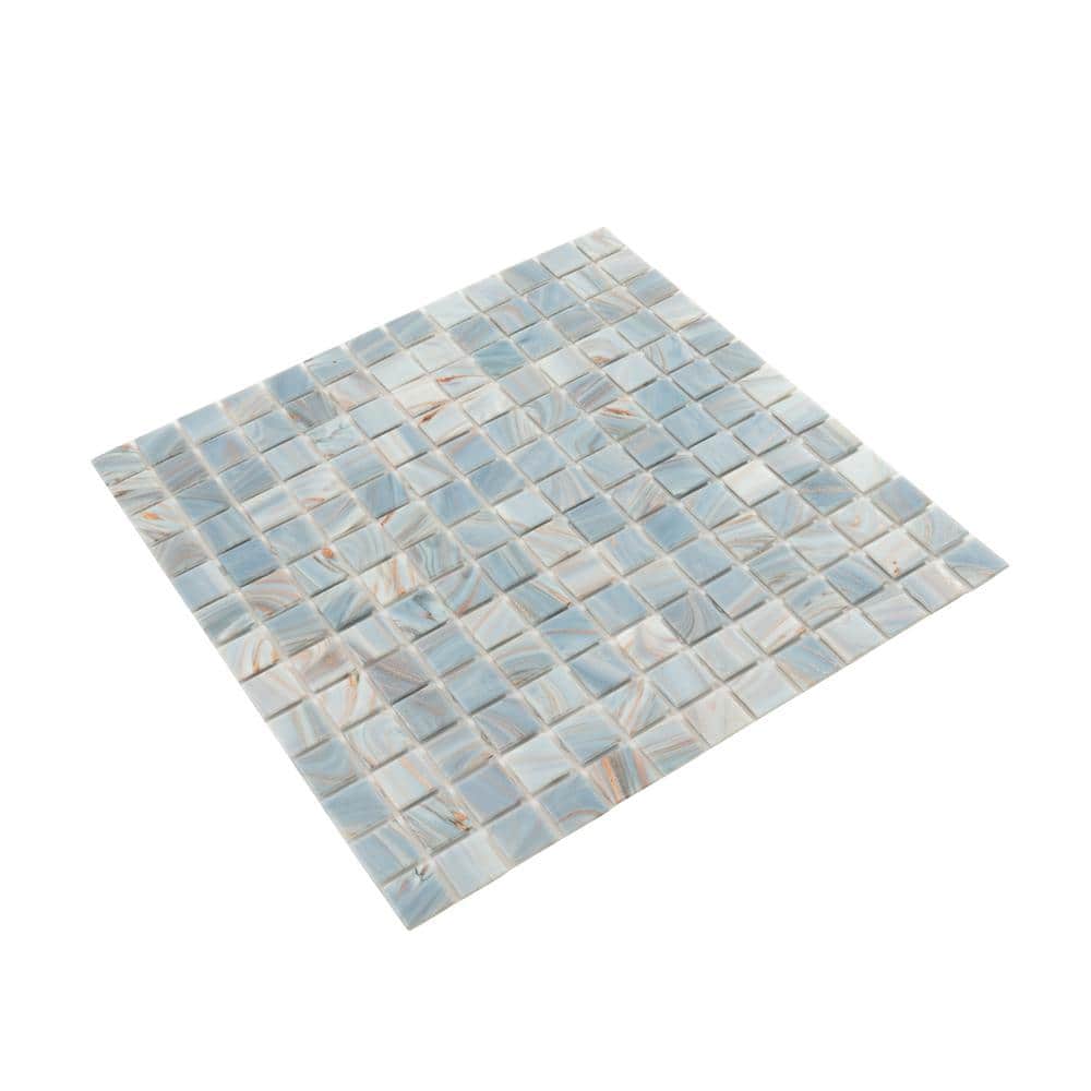 Manatee Blue 12" x 12" Glossy Glass Mosaic Tile