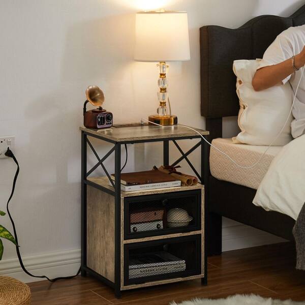 bed desk with charging station