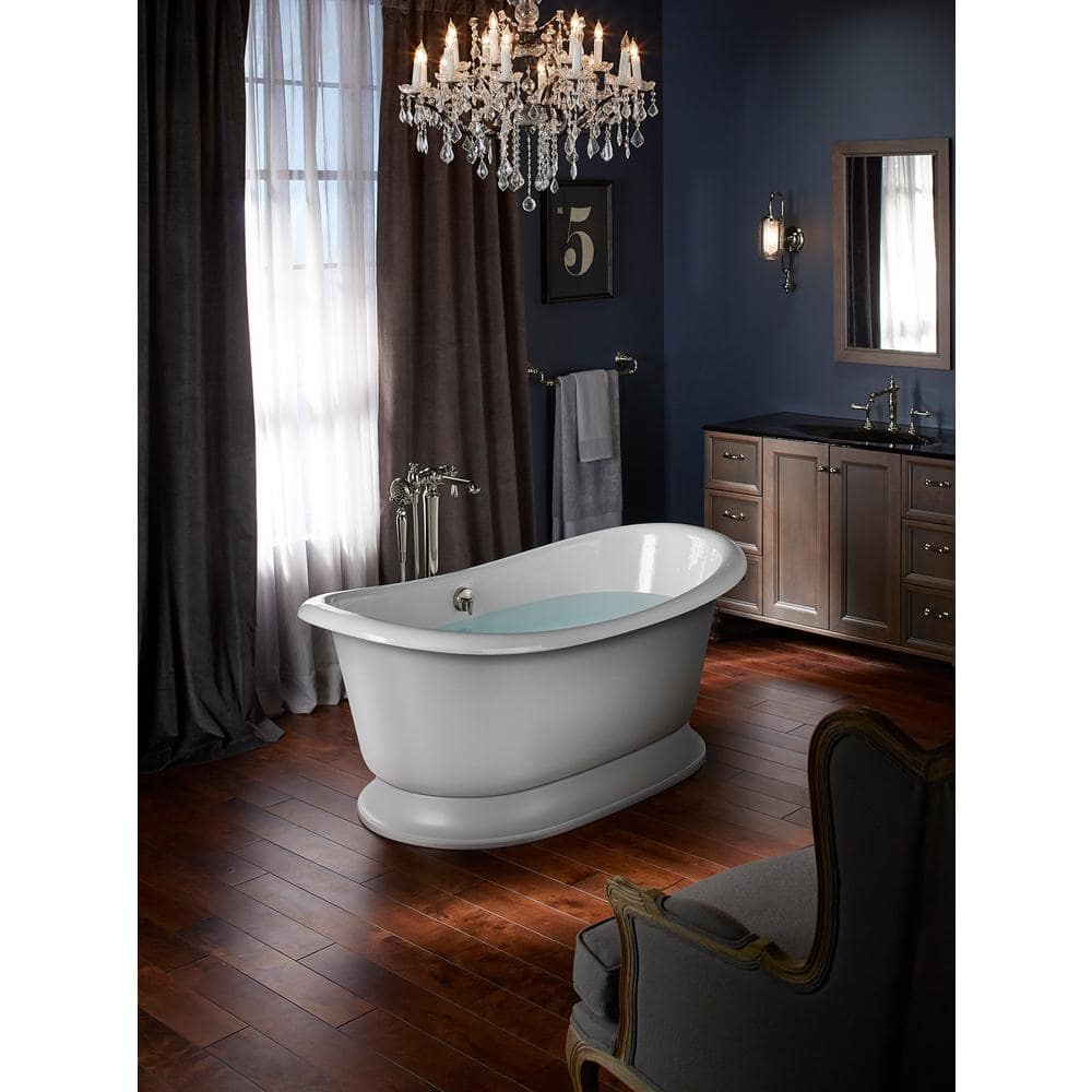 White Cast Iron Clawfoot Freestanding Bathtub