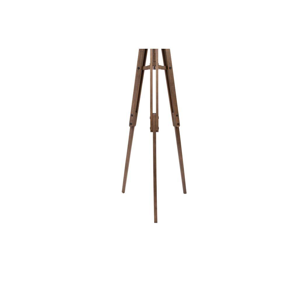 Mariner Adjustable Wood Tripod Floor Lamp with Burlap Shade