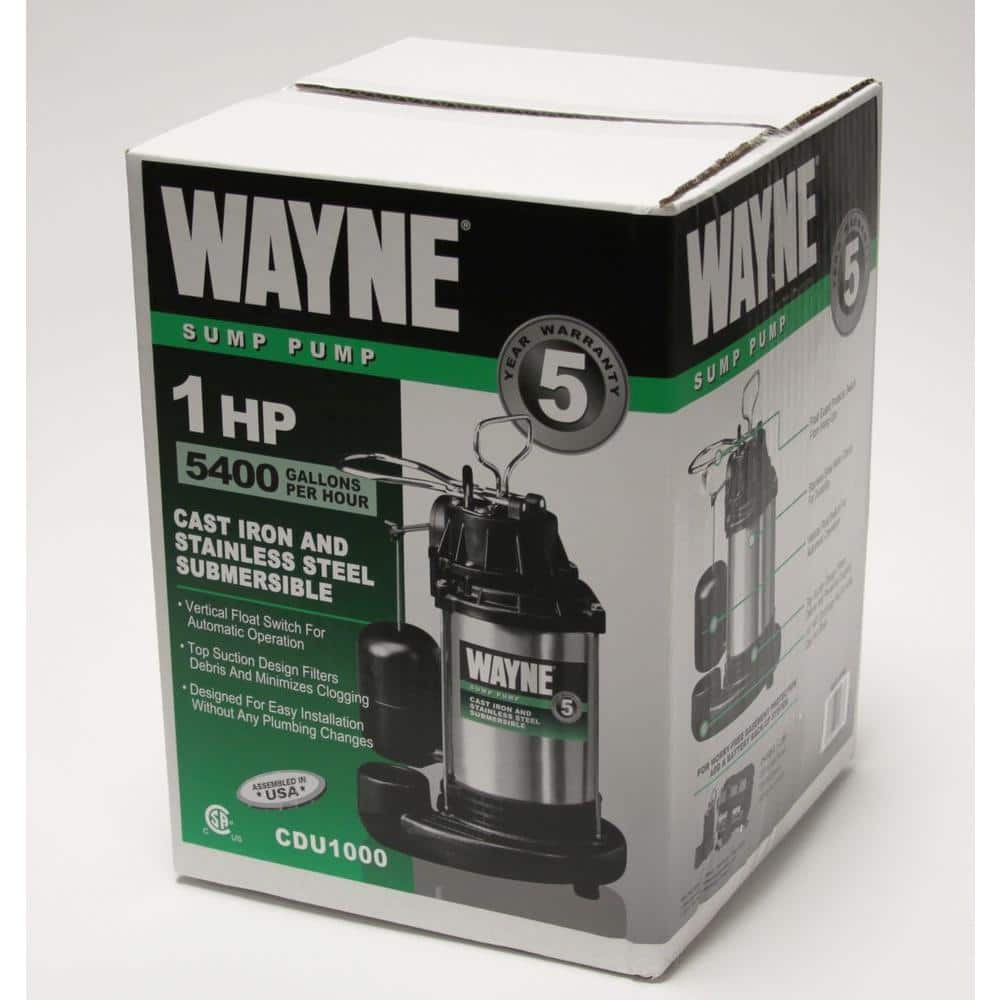 1 HP Stainless Steel and Cast Iron Submersible Sump Pump