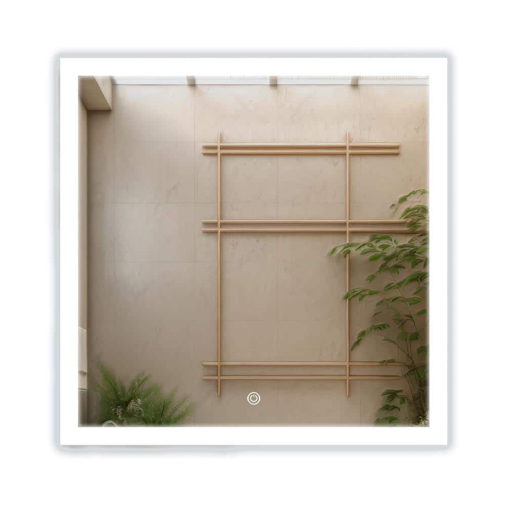 W36ONE 36 in. W x 36 in. H Rectangular Frameless Led Mirror-dimmable Wall B