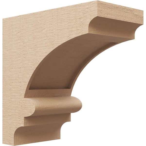 Ekena Millwork 7-in. x 14-in. x 14-in. Series 1 Classic Diane Rough Cedar Woodgrain Timberthane Polyurethane Corbel, Primed Tan