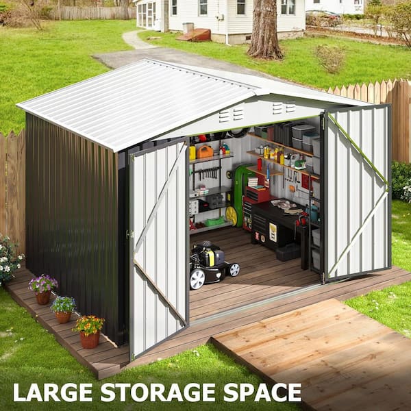 AirWire 8 ft. W x 6 ft. D Outdoor Metal Shed Storage with Lockable