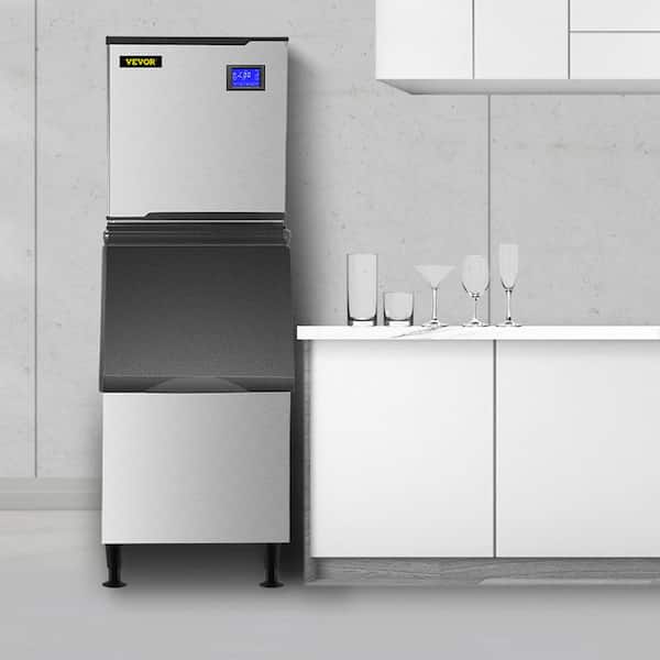 VEVOR Commercial Ice Maker, 100 Lbs/24H, Stainless Steel Under Counter Ice Machine with 29 lbs Storage Bin, 4x8 Cubes Ready in