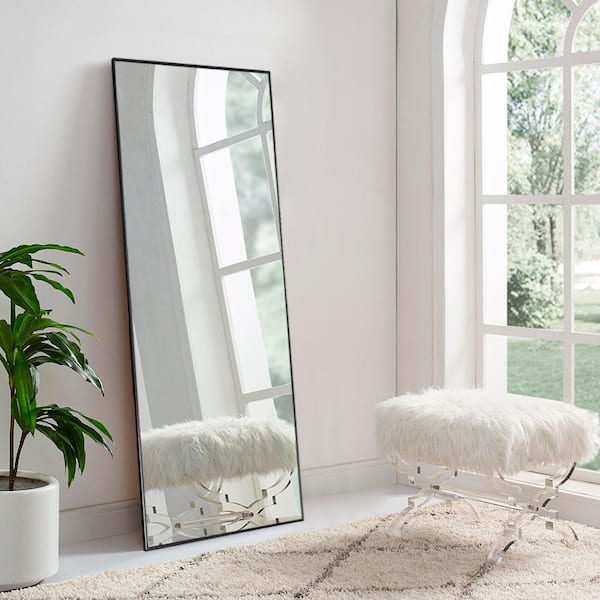 Large Rectangle Black Hooks Modern, Large Rectangle Wall Mirror For Living Room