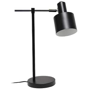 21.8 in. Black Mid Century Modern Metal Table Lamp