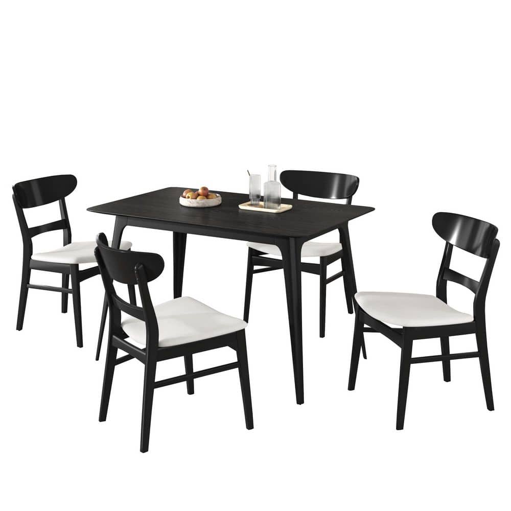 5-Piece Wood Outdoor Dining Set with Beige Cushions price history on PriceWatchPro