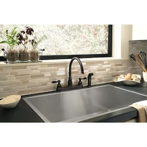 Windemere 2-Handle Standard Kitchen Faucet with Side Sprayer in Oil Rubbed Bronze