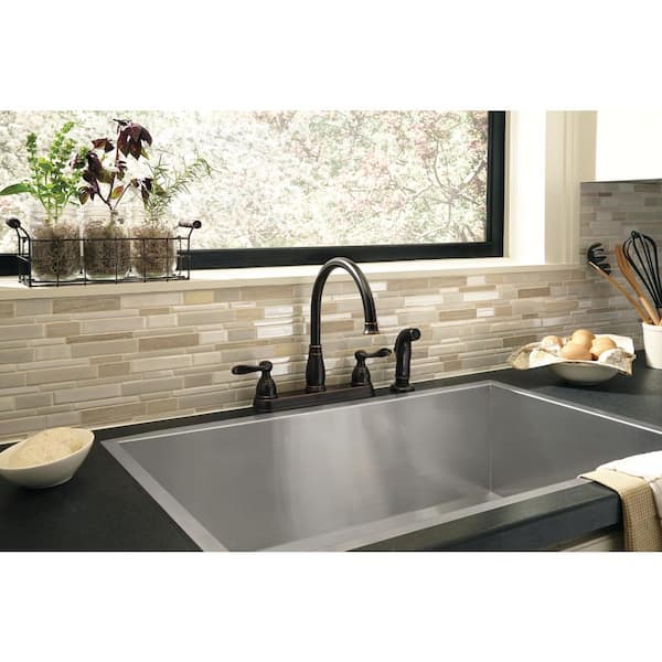 Windemere 2-Handle Standard Kitchen Faucet with Side Sprayer in Oil Rubbed Bronze