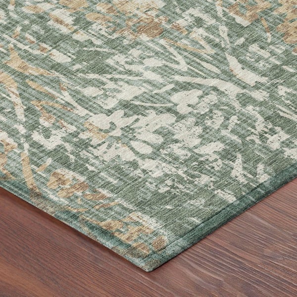 Chantille Machine Washable Indoor/Outdoor Abstract ACN2482 Basil 9 ft. x 12 ft. Area Rug