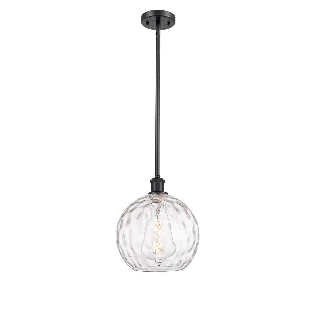 Athens Water Glass 1-Light Matte Black Globe Pendant Light with Clear Water Glass Shade price history on PriceWatchPro