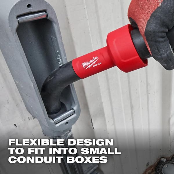 Milwaukee - AIR-TIP 1-1/4 in. - 2-1/2 in. Conduit Line Puller Attachment For Wet/Dry Shop Vacuums (3-Piece)