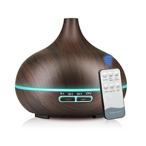 1-pieces 19.36 oz./550ML LED Electric Aroma Diffuser, Essential Oil Diffuser, Air Humidifier, Brown
