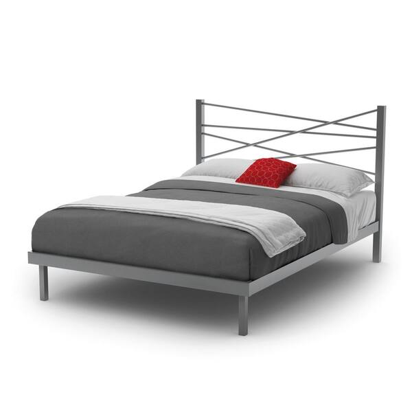 Amisco Crosston Grey Metal Queen Size Platform Bed