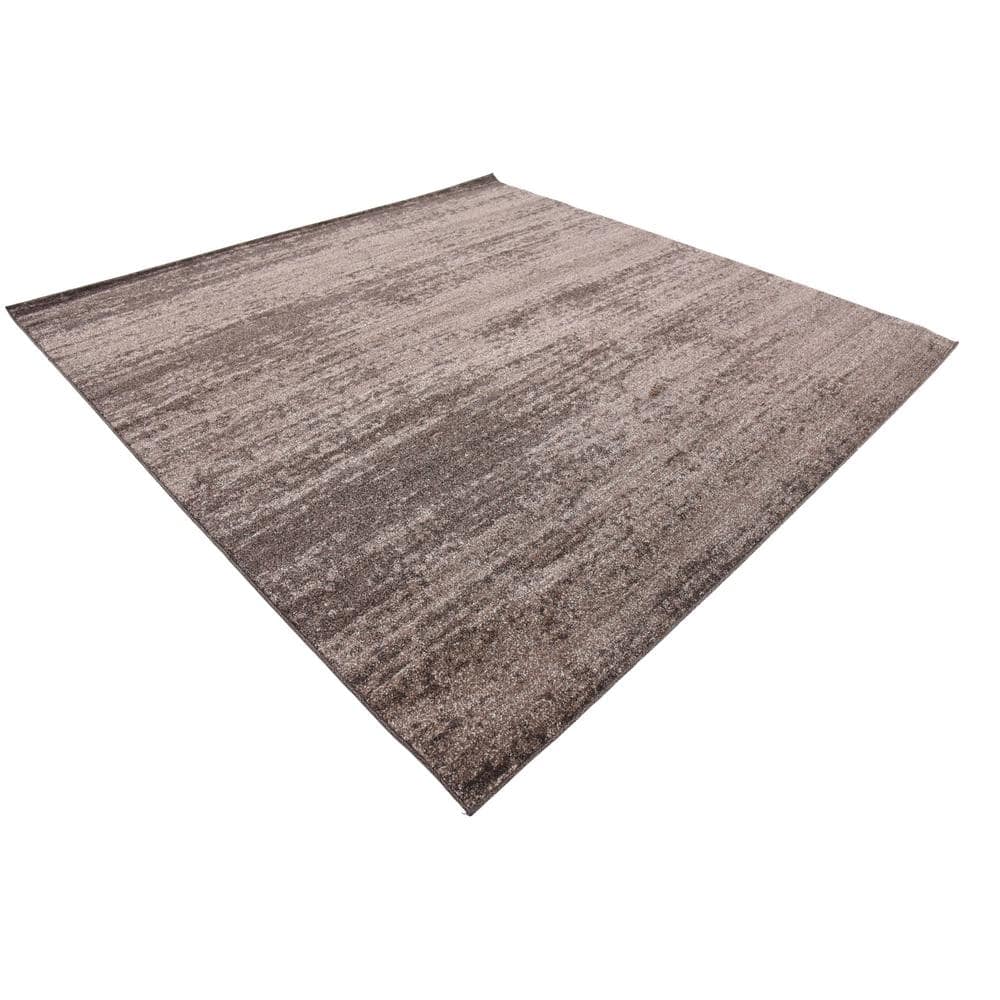 Del Mar Easy-Care Tufted Brown Square Synthetic Rug