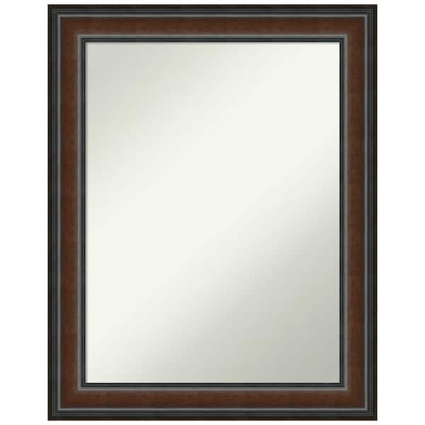 Amanti Art Cyprus Walnut 22.75 in. H x 28.75 in. W Wood Framed Non-Beveled Wall Mirror in Brown