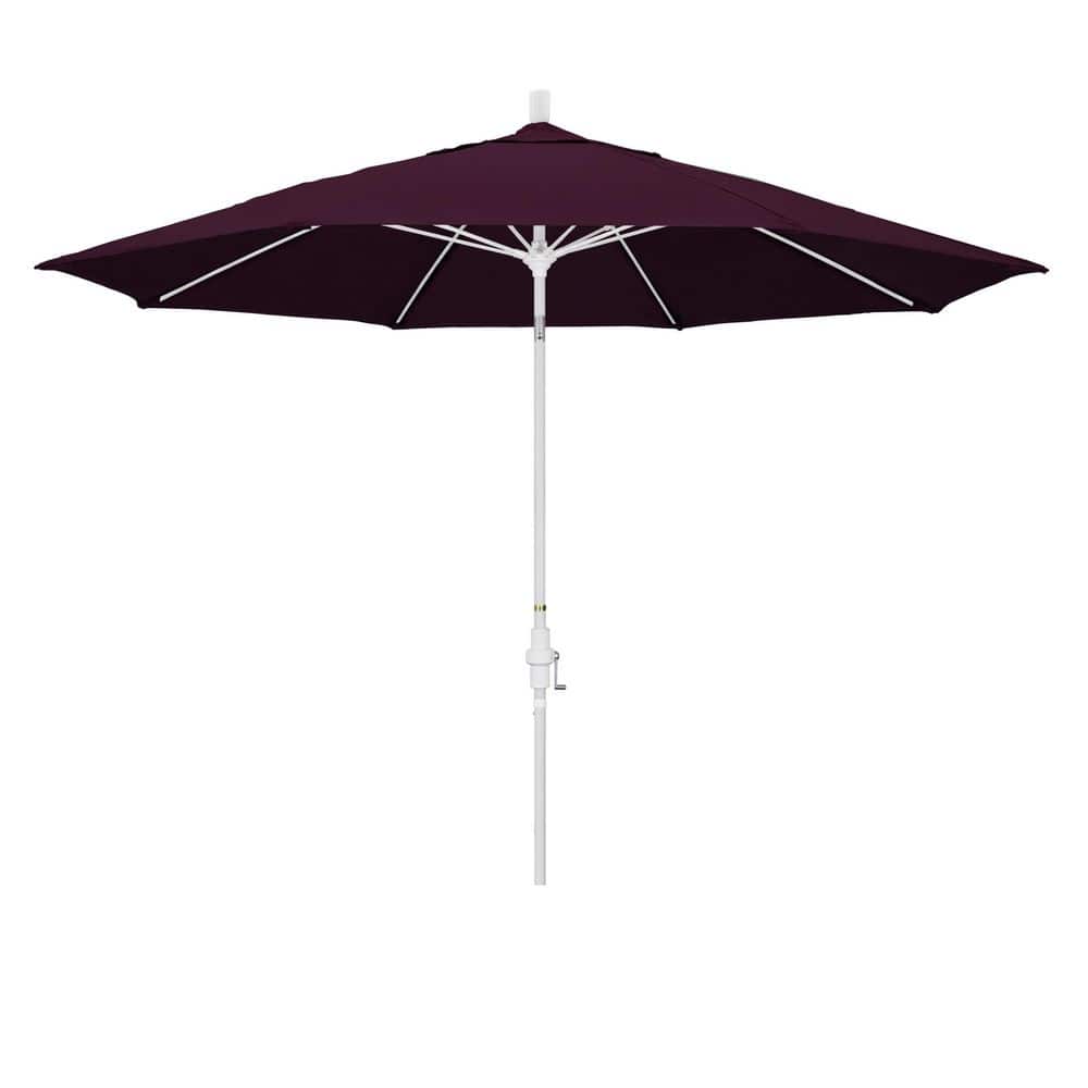 11 ft. Matted White Aluminum Market Patio Umbrella Fiberglass Ribs Collar Tilt Crank Lift in Purple Pacifica price history on PriceWatchPro