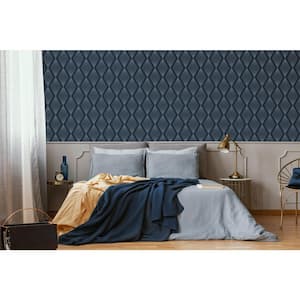 Chandelier Navy Strippable Removable Wallpaper