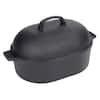 Bayou Classic Cast Iron 12qt Oval Roaster with Lid