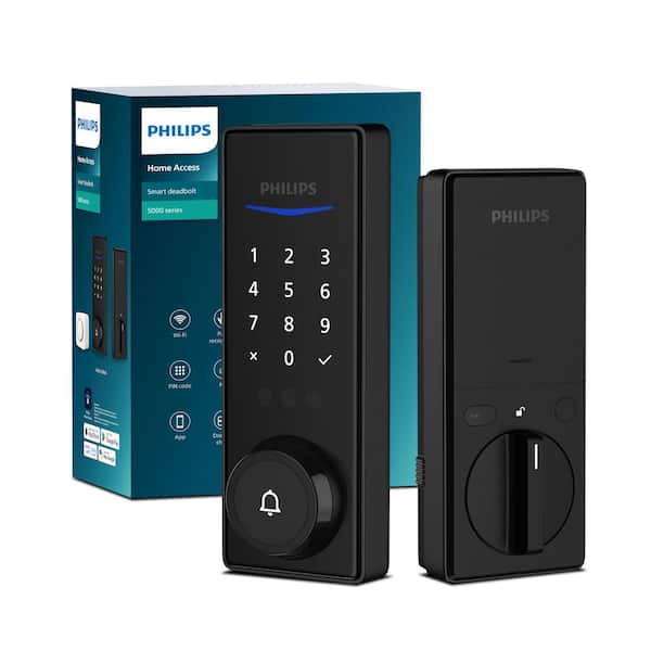 Matte Black Wi-Fi-Enabled Smart Deadbolt with Palm Recognition (works with many Smart Devices)