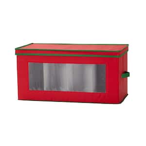 Red Canvas Holiday Collectibles Storage Box