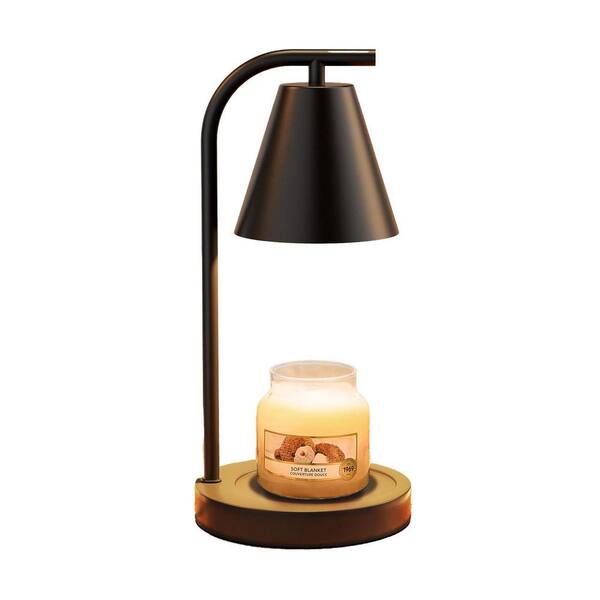 Black Candle Warmer Lamp with Timer and 2 Bulbs, Electric Wax Melter for Scented Candles SA1159B268